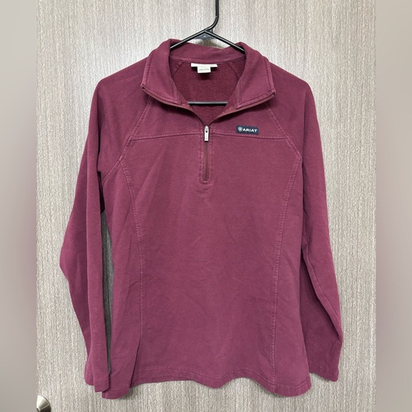Ariat Tops - Ariat Ladies REAL Comfort Wine Red 1/2 Zip Sweatshirt